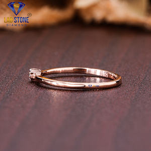 Lab-Stone Party Wear Bague en diamant 0.05 TDW Diamant taille ronde Or rose 18kt Couleur EF-VS - Product Image 3