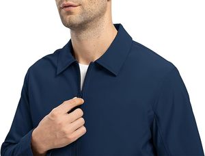 Vestes légères pour hommes Blousons bombardiers légers Coupe-vent de golf à col avec poches zippées - Product Image 3