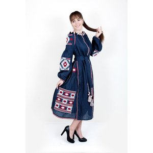 Dernière robe brodée ukrainienne jolie exclusive dame manches longues tenue officielle robe ukrainienne été robes décontractées naturel - Product Image 4