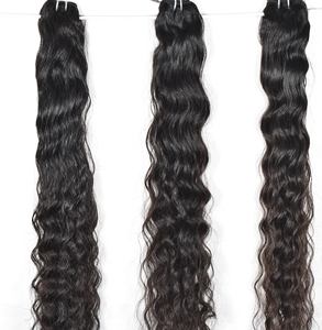 Extensions de cheveux humains Remy vierges indiens non traités, couleur naturelle noire, qualité cuticule alignée, prix de gros pour femmes - Product Image 2