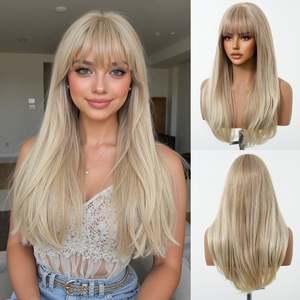 Jude-DWY MiraScalp Sliky Glueless Synthetic <b>Wig</b> Long Straight with Transparent Lace Color - Product Image 2