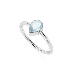 925 Plata de Ley Natural aguamarina bisel ajuste hecho a mano diseñador minimalista anillo regalo para ella anillo apilable joyería - Product Image 3