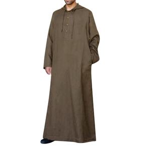 Dernière conception imprimée Jubbah Thobe islamique musulman mode décontracté respirant grande taille à manches longues vêtements islamiques - Product Image 5