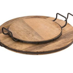 Diwali moderno de Venta caliente para bandeja rectangular de madera con mango de metal plato de tamaño personalizado para servir comida en el hogar - Product Image 1