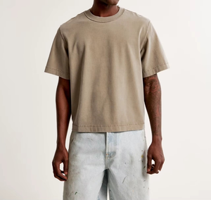T-shirt en coton uni de haute qualité pour homme, basique, coupe confortable, vêtement décontracté, fournisseur OEM - Product Image 4