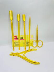 Professional Gold Plated Cuticle Nipper Stainless Steel Custom Logo Double Ended <b>Nail</b> Cuticle Pusher <b>Remover</b> With <b>Nail</b> Scissor - Product Image 2
