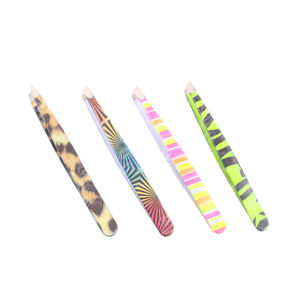 Venta al por mayor de fábrica, pinzas clásicas para cejas, 7 estilos, Punta puntiaguda inclinada, Plasma de acero inoxidable, colores potentes - Product Image 4