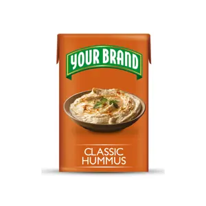 Kualitas tinggi dibuat di Italia disesuaikan untuk Label pribadi chicpeas Hummus krim dalam kemasan karton 12x400g 14,1oz
