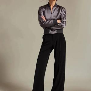 Lightweight Stylish Plus Size Hot Selling Women Satin Jacket Women Outwear Full Satin Jacket - Product Image 2