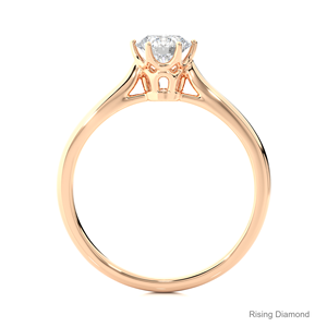 แหวนเพชรสำหรับหมั้นทรงกลม0.53กะรัตของขวัญครบรอบโรสโกลด์สำหรับแหวนเพชร CVD ของเธอ - Product Image 2