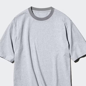 100% coton/90% Polyester Ringer T-shirts T-shirt surdimensionné AIRism pour hommes Polyester Ringer TShirts - Product Image 1