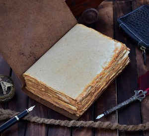 Wiccan Decor Grimoire Journal A5 Livre de sorts vierges Fil d'ombres Couture Cuir Relié pour la pratique de la sorcellerie - Product Image 4