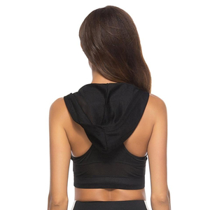 Chaleco de fitness transpirable de cuello alto Sujetador de Yoga de estilo simple con estampado de logotipo Popular para mujer Logotipo frontal Estampado de logotipo Agujeros de Sujetador deportivo - Product Image 4