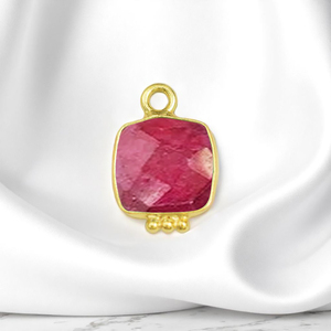 DIY Ruby Birthstone Coussin Lunette Charmes Pendentif Bijoux En Gros À La Main Charmes Bijoux De Mode - Product Image 1