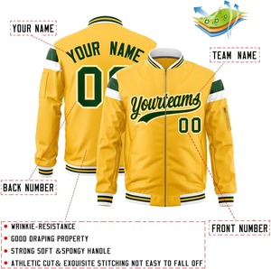 Personalized <b>Varsity</b> <b>Bomber</b> <b>Jacket</b> Satin Fabric Zip Up Design Custom Name Number Logo Teamwear Dropshipping OEM <b>Jacket</b> for <b>Men</b> - Product Image 3