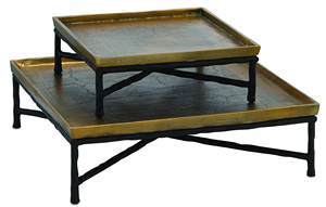 Plateau de service en aluminium en métal de structure professionnelle pour le plateau de service de nourriture de forme carrée antique argentée faite à la main d'hôtel avec des supports - Product Image 5