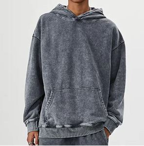 Ropa Deportiva Personalizada al por Mayor con Logotipo, para Hombre y Mujer, Corte Regular, Felpa Gruesa de 410g, 100% Algodón, Invierno, Estilo Vintage, Lavado Ácido - Product Image 2