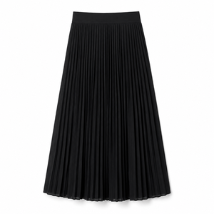 Jupe plissée mi-mollet pour femme à taille élastique, en mélange polyester et mousseline, infroissable, écologique, élégante, coupe trapèze, imprimée, ODM - Product Image 4