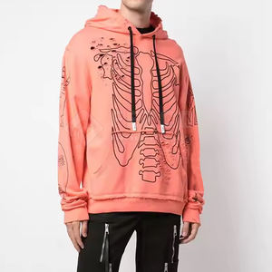 Mode tenue à la mode nouveau design à manches longues hommes à capuche en détresse Slim Fit solide couleur unie hommes sweats à capuche en détresse - Product Image 2