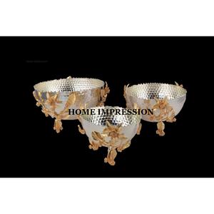 Finest Quality Hammered Round Shape Food Home Serving <b>Bowls</b> Designing Table Decorating Stylish <b>Bowls</b> <b>Set</b> of 3 Dining Salad <b>Bowls</b> - Product Image 3