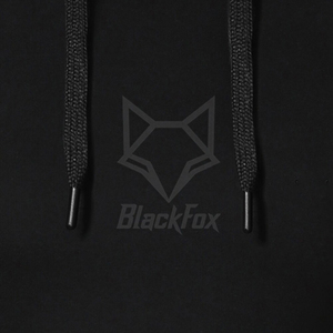 เสื้อฮู้ดผู้ชาย BlackFox สีดำ ทรงปกติ ผ้าฝ้ายถัก สวมใส่สบาย มีกระเป๋าโลโก้ด้านหน้า สไตล์ฤดูใบไม้ร่วง - Product Image 6
