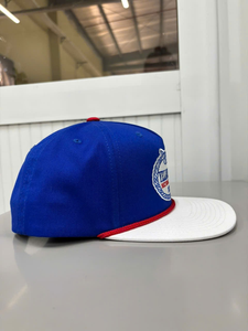 Custom Two Tone 3D Embroidery Mesh Canvas Snapback Hat <b>Flat</b> Brim 6 Panel Adjustable Fit Baseball Hat Lifestyle Streetwear - Product Image 4