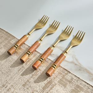 Elegant Stainless Steel <b>Cutlery</b> Set <b>Wooden</b> Designer Handle Luxury Flatware Set For Dining Room - Product Image 1