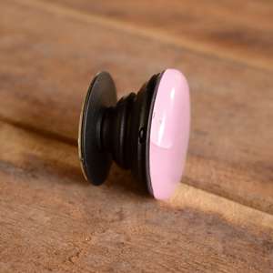 Empuñadura de teléfono ajustable de forma redonda de cuarzo rosa Natural soporte para móvil cabujón Gemstonen cuarzo decorado encantos de agarre de teléfono - Product Image 4