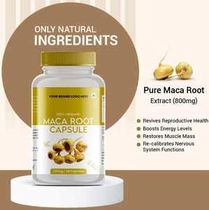 Cápsula de extracto de raíz de Maca Andina personalizable, suplemento de energía natural, Libido potenciador de la, resistencia, plástico salvaje - Product Image 1