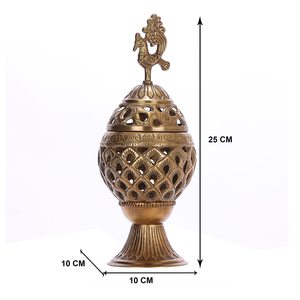 Brûleur d'encens en laiton fini Antique Design traditionnel brûleur d'encens en laiton Design Antique décor à la maison décor de chambre fabriqué en inde - Product Image 2