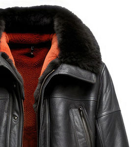 Abrigo de Cuero Genuino Hecho a Mano por Diseñador para Hombre, Prenda Exterior de Invierno Negra de Lujo, Chaqueta de Moda Entallada, Chaqueta 2025 - Product Image 5