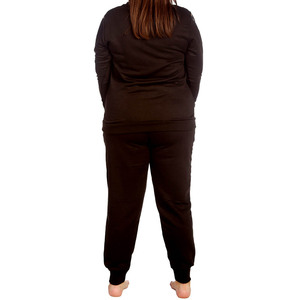 Ensemble de vêtements de détente à imprimé léopard pour femmes de grande taille deux pièces survêtement décontracté avec pantalon de jogging imprimé vêtements de gros OEM - Product Image 1