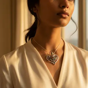 Colgante de Plata de Ley 925 con Nudo Celta, Gema, Chapado en Oro Rosa y Rodio, Estilo Religioso, Patrón Numérico, Platino - Product Image 2