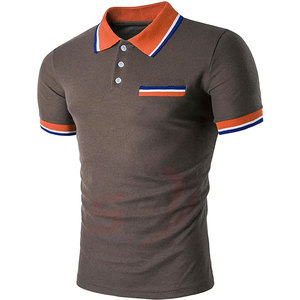 Vente en gros, 100% coton, manches courtes solides, Polo pour hommes, grande taille, manches courtes, vêtements décontractés - Product Image 1