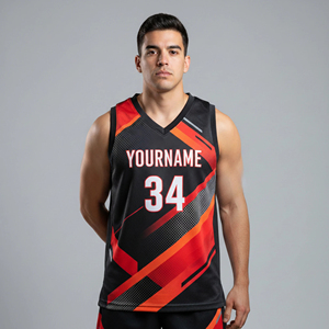 Camiseta de Baloncesto Sublimada sin Mangas Unisex con Cuello en V, Antibacteriana, de Secado Rápido y Transpirable, Diseño Personalizado de Alta Calidad 2026 - Product Image 2
