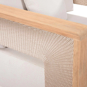 Chaise longue Mobilier d'extérieur Nouveaux modèles Corde et coussin combinés en bois de teck naturel-Livy - Product Image 3