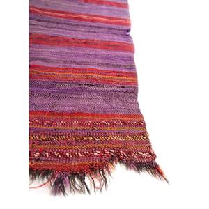 Alfombra de Lana a Rayas Nuray Rosa y Morado, Anudada a Mano, para Decoración de Sala de Estar Juvenil, Paem-1040 9x12, Diseño para Pasillo - Product Image 4