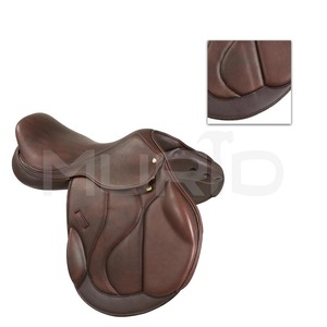 Sillín de doma de cuero marrón oscuro multiusos hecho a mano para caballos de salto ingleses productos de Carreras de Caballos ingleses de la India - Product Image 5