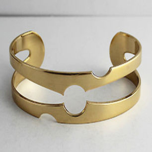 1940 Kansas City verde Floral Año Nuevo marrón dorado tono bambú brazalete latón americano joyería artesanal - Product Image 6