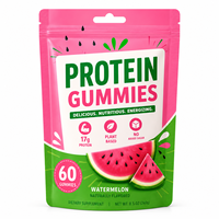 Gummies Protéinés de Qualité Professionnelle 17g Protéines Végétales Sans Sucre Bonbons Végétaliens Saveur Pastèque Snack Fitness OEM ODM