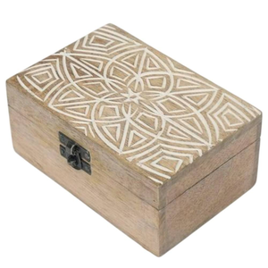 Caja de Madera Tallada a Mano con Mandala, Caja de Almacenamiento de Joyas de Estilo Moderno, Organizador Decorativo para Regalos, Decoración del Hogar - Product Image 2
