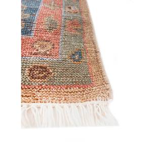 Tapis en laine noué à la main Erbe Beige Marron AKWL-1441, motif floral abstrait, pour salon, couloir, entrée, forme rectangulaire, style puzzle - Product Image 4