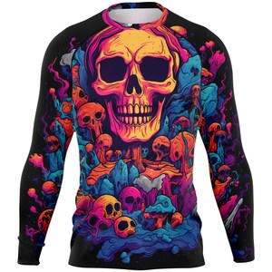 Camisa de compresión impresa personalizada de manga larga Surf natación rash guard OEM spandex material sublimación Rash Guard para hombres - Product Image 4