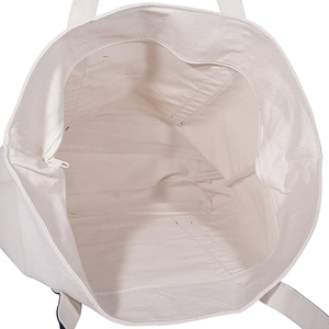 Bolso de playa de lona de algodón duradero orgánico 100%, hombro biodegradable, asa de transporte, cierre de cremallera, bolsillo adjunto, forro de tela - Product Image 4