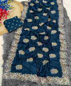 LUJO DOLA KANJIVARAM TEJIDO DE SEDA ESTAMPADO DIGITAL SAREE CON BLUSA SIN COSTAR ROPA INFORMAL PRECIO AL POR MAYOR ROPA ÉTNICA - Product Image 6