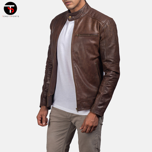 Chaqueta de cuero para hombre genuino de invierno con mano de obra elegante para motocicleta con personalización de cuero de alta calidad - Product Image 2