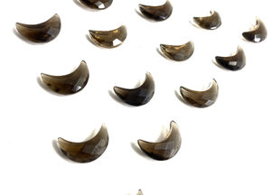Quartz fumé naturel sculpté forme de lune Briolette 8x12mm perles de pierres précieuses brunes Quartz fumé pour bijoux - Product Image 4