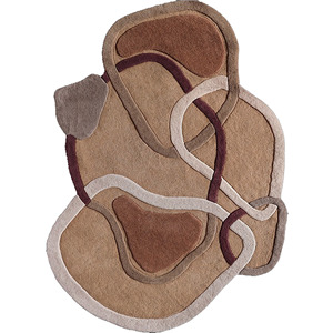 Alfombra de lana abstracta moderna, alfombra Irregular Multicolor hecha a mano de lujo para sala de estar y dormitorio, decoración de interiores, regalo de Navidad - Product Image 1