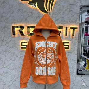 Sudadera con capucha de invierno con cremallera, la más demandada por fabricantes y clientes, de color liso, con estampado, 100% algodón, ecológica, transpirable, formal - Product Image 1
