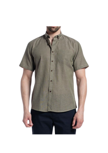 Camisa informal de manga corta para hombre de alta calidad de algodón 100%, elegancia minimalista fresca, transpirable y hecha a medida con un toque moderno - Product Image 4